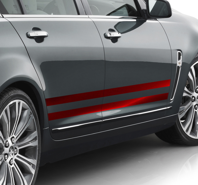 Red stripe  Car vinyl Sticker - TenStickers