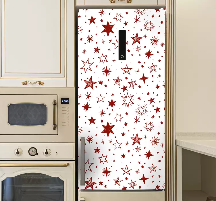 Red watercolor star fridge sticker - TenStickers