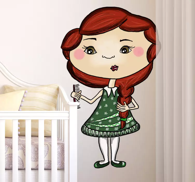 Redhead Doll Sticker - TenStickers
