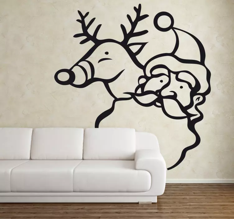 Reindeer Santa Faces halloween sticker - TenStickers