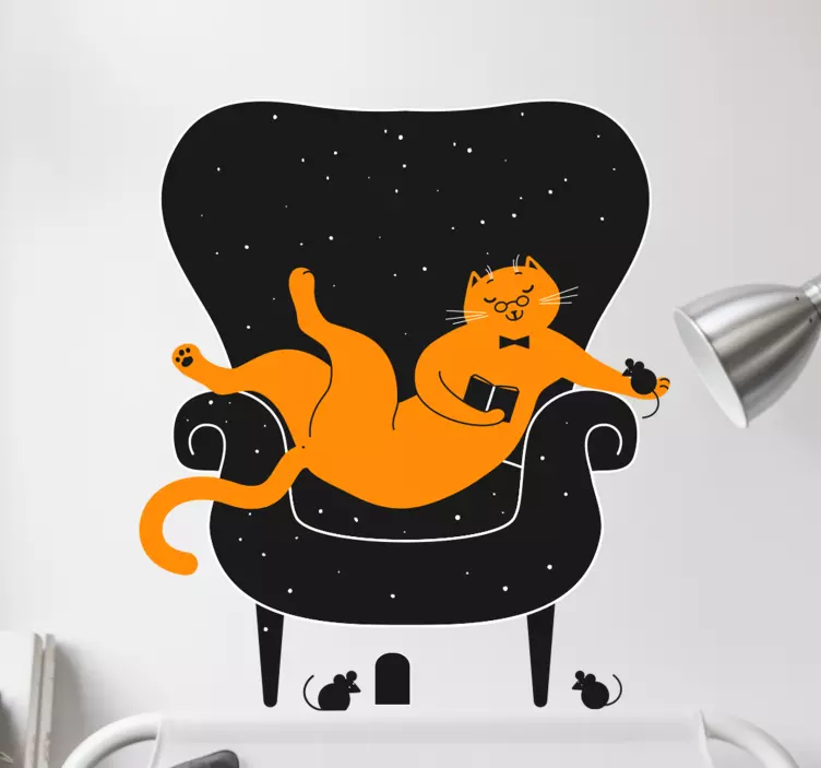 Relaxed Orange Cat cat sticker - TenStickers
