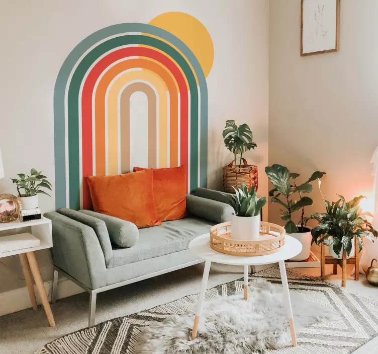 Colorful retro arches geometric wall sticker - TenStickers