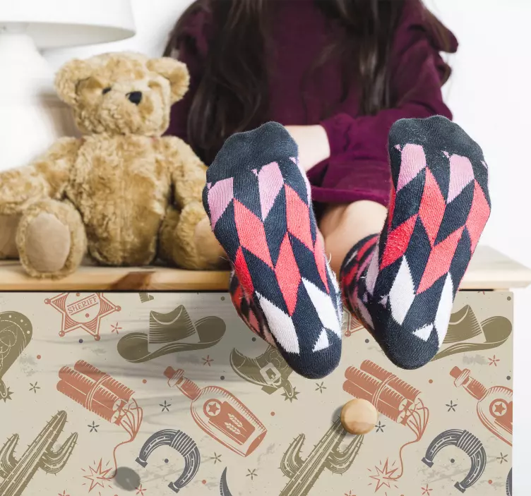 Retro Cowboy Elements decoration wall sticker - TenStickers