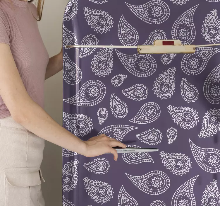 Retro paisley  fridge sticker - TenStickers