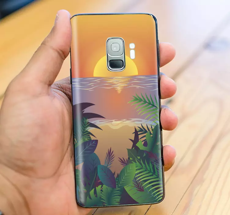 Retro sun Bearch  samsung stickers - TenStickers