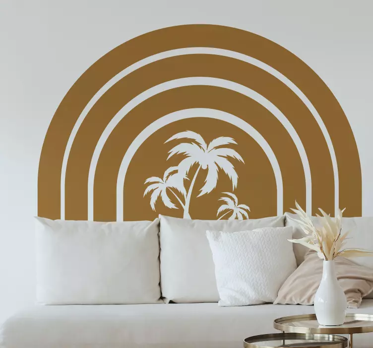 Retro Sunset and Palms wall sticker - TenStickers