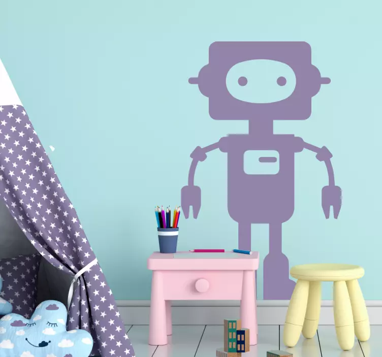 Robot Closet illustration decal - TenStickers