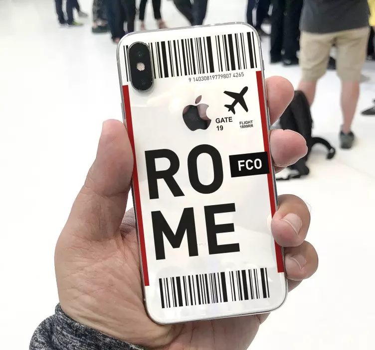 Rome travel ticket iPhone sticker - TenStickers