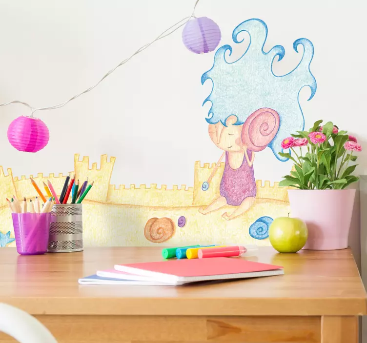 Sandcastles on the Beach Sticker - TenStickers