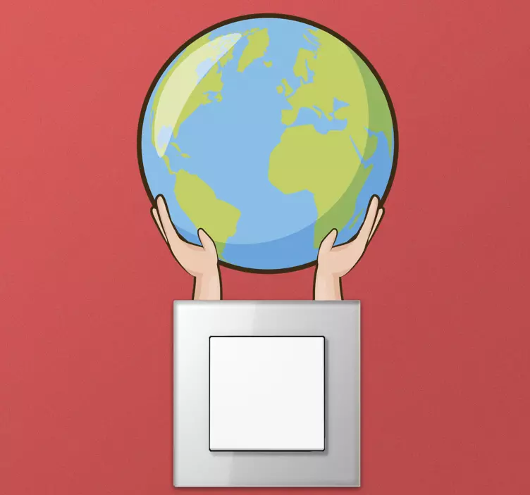 Save earth world map light switch sticker - TenStickers