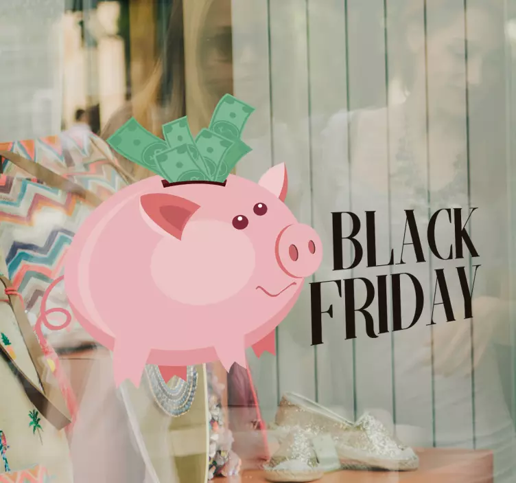 SAVINGS WITH PIGGY BANK sales sticker - TenStickers