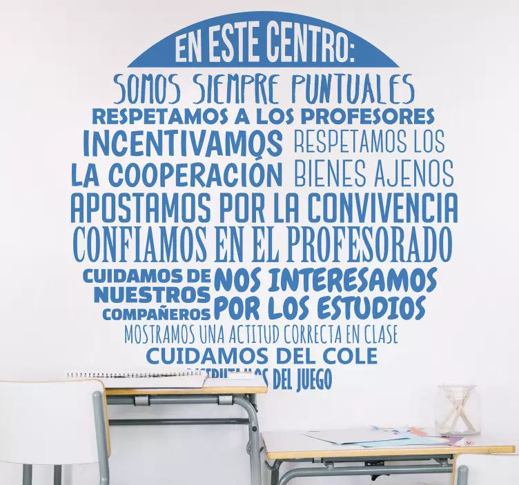 school class rules educational wall sticker - TenStickers