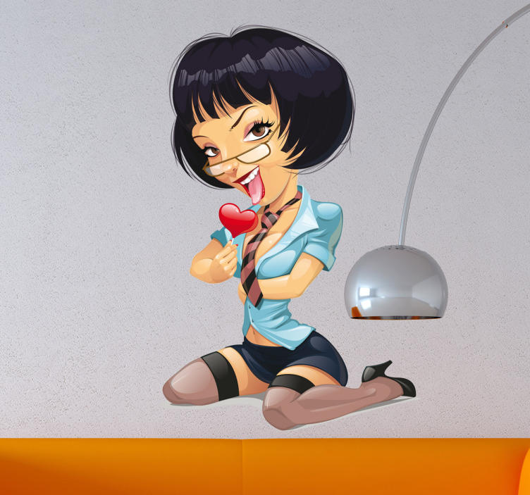 Sexy Cartoon Teacher Sticker - TenStickers