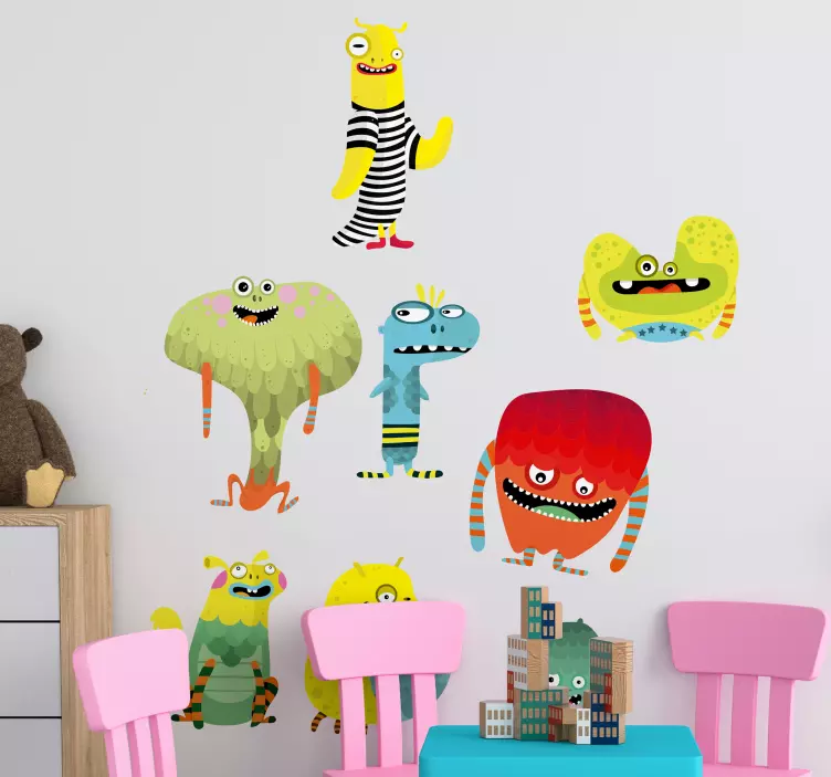 Sheet of colored monsters monster sticker - TenStickers