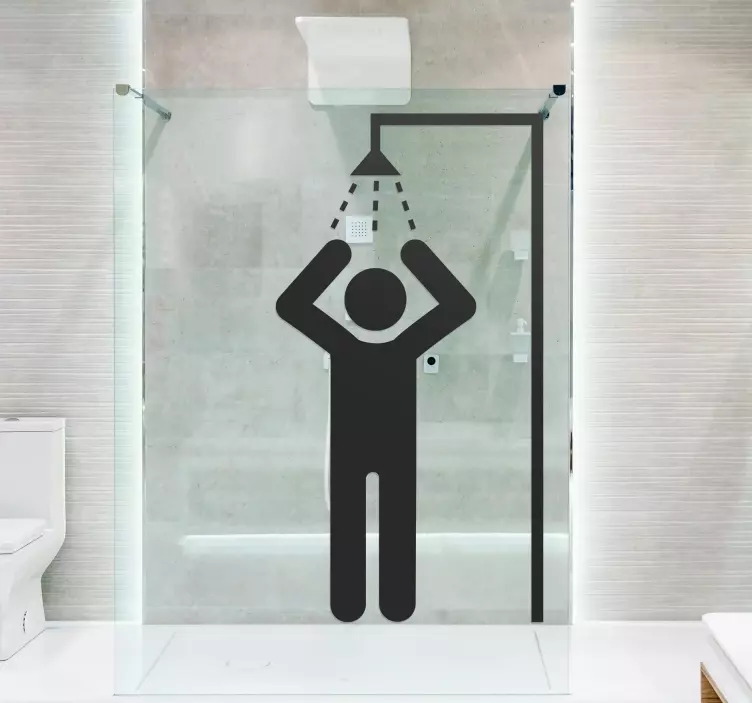 people icons shower screen sticker - TenStickers