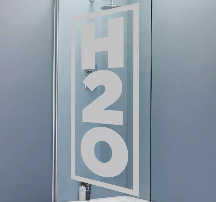 Shower screen sticker h2o shower display - TenStickers