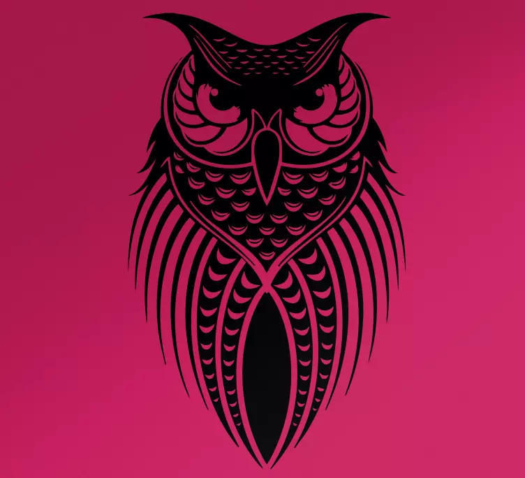 Silhouette black owl bird wall sticker - TenStickers