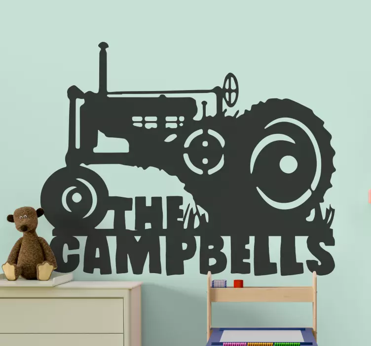 Old tractor with own name toy sticker - TenStickers