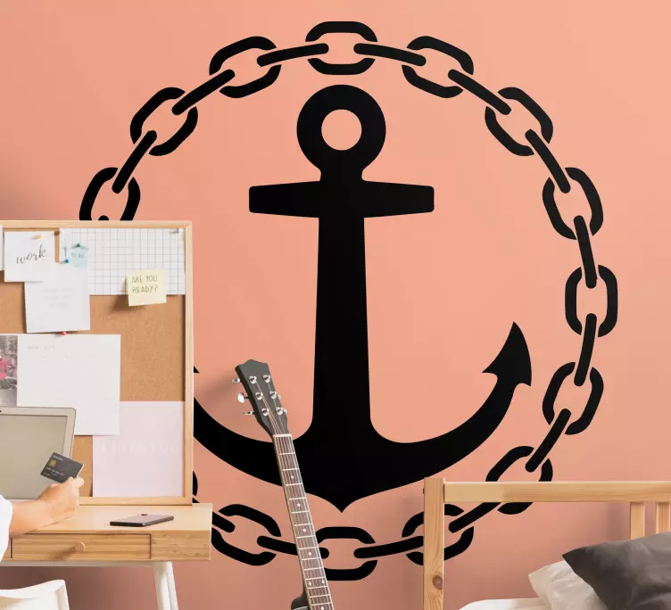 Simple anchor as stamp  marine wall sticker - TenStickers