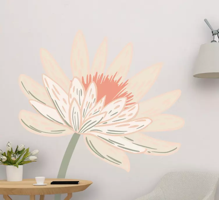 simple daisy flower flower wall sticker - TenStickers
