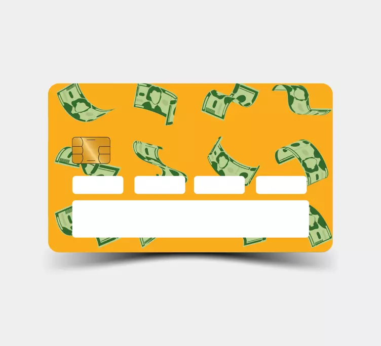 Design of flying dollars credit card sticker - TenStickers