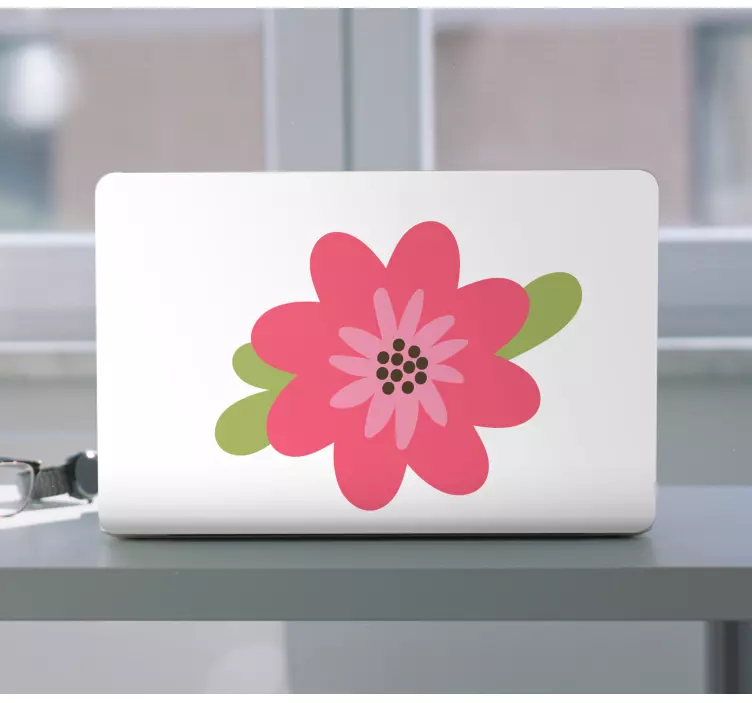 Simple flower silhouette laptop skin - TenStickers
