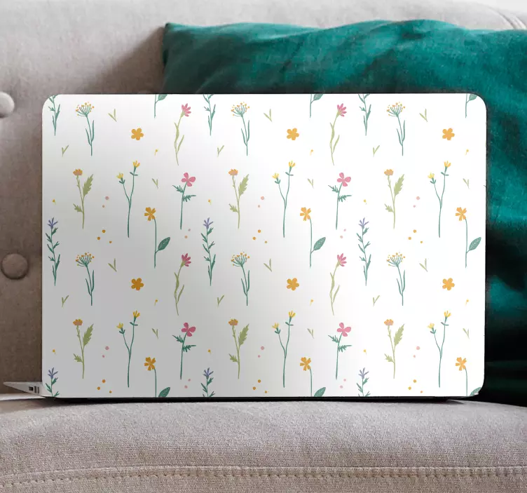 Simple flowers with white background laptop - TenStickers