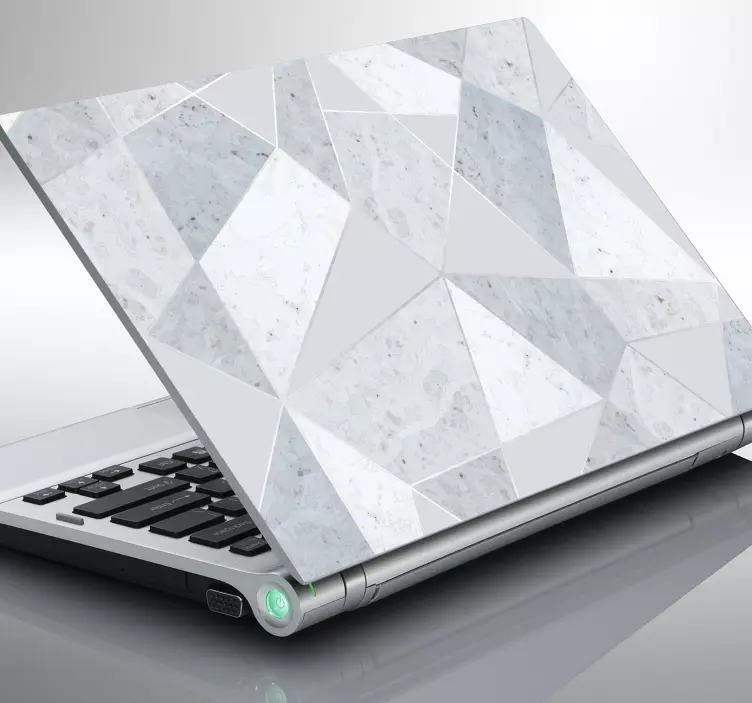 Simple gray triangular marble laptop skins - TenStickers