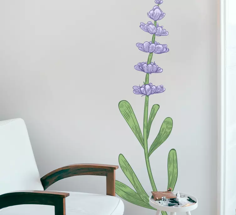 Simple long clove flower wall sticker - TenStickers