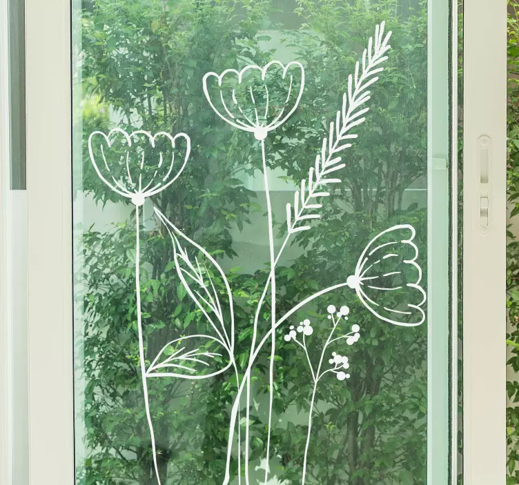 Six monocolor daisies window sticker - TenStickers