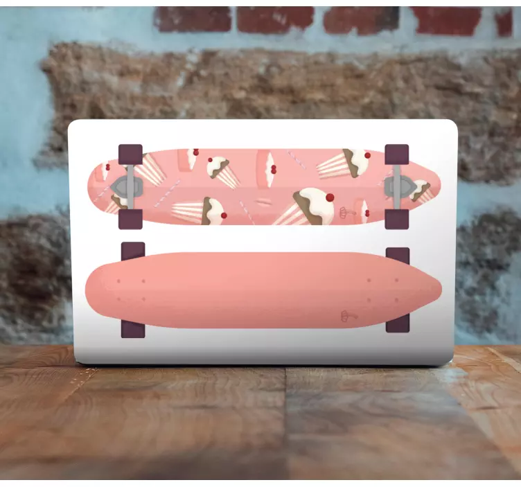Skateboard on its side laptop skins - TenStickers