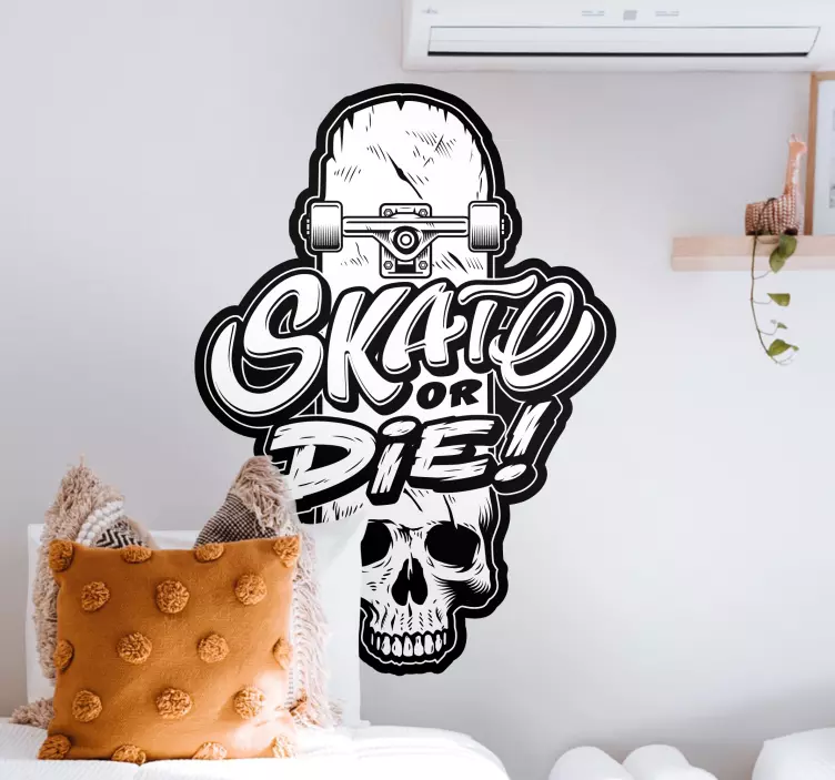 Skateboard Skull Design extreme sports sticker - TenStickers