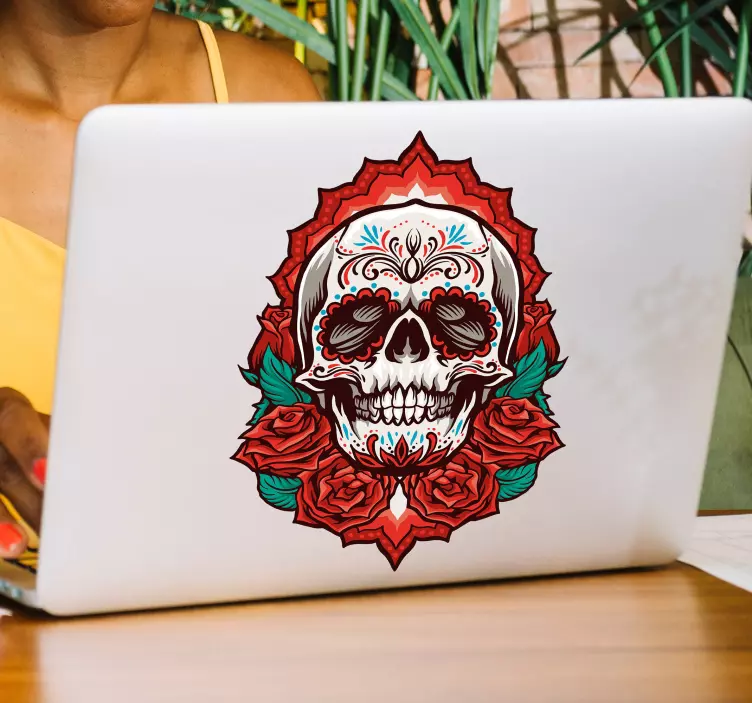 Skull pattern laptop vinyl sticker - TenStickers