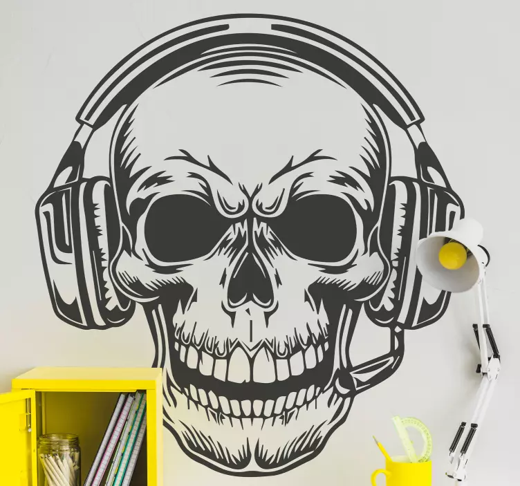 Skull with headset Playstation sticker - TenStickers