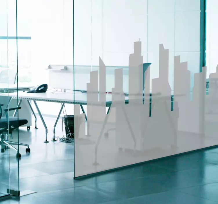 Skyline Offices Skyline Offices cityscape wall decal - TenStickers