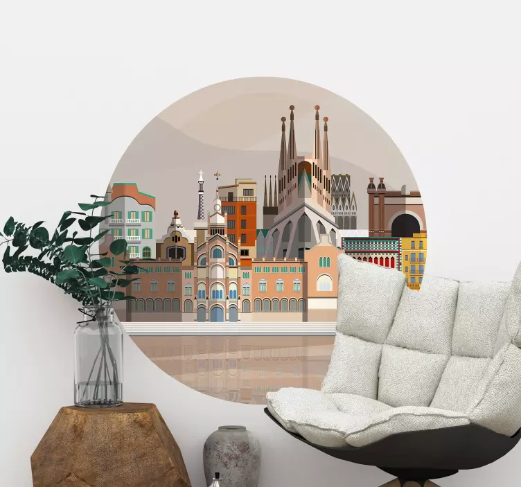 Skylines Barcelona Location sticker - TenStickers