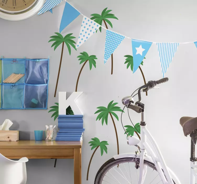 Small palm kit tree wall decal - TenStickers