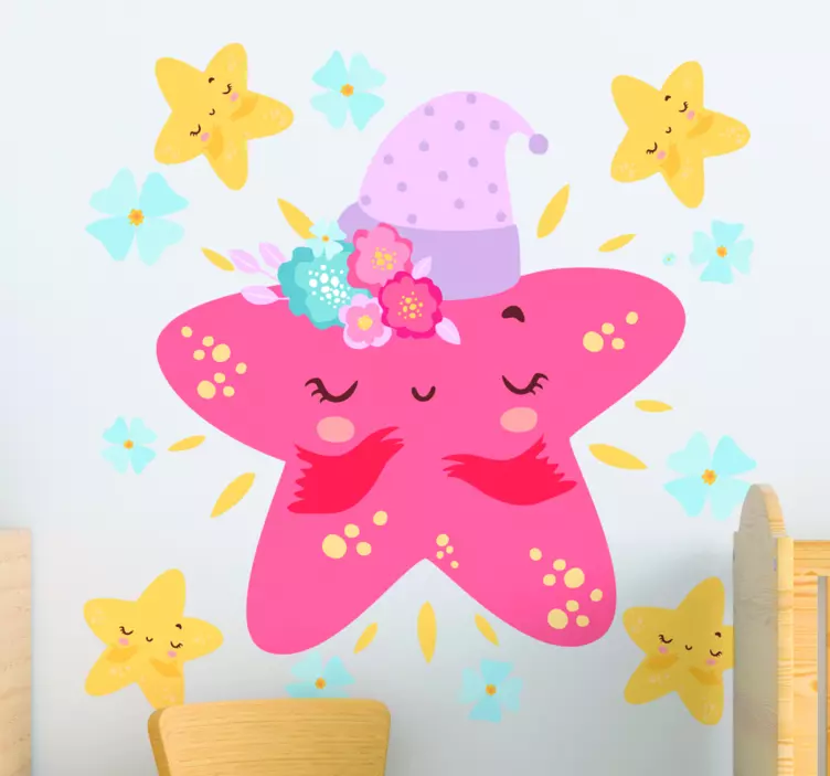 Smiles-in-red-Stars illustration sticker - TenStickers