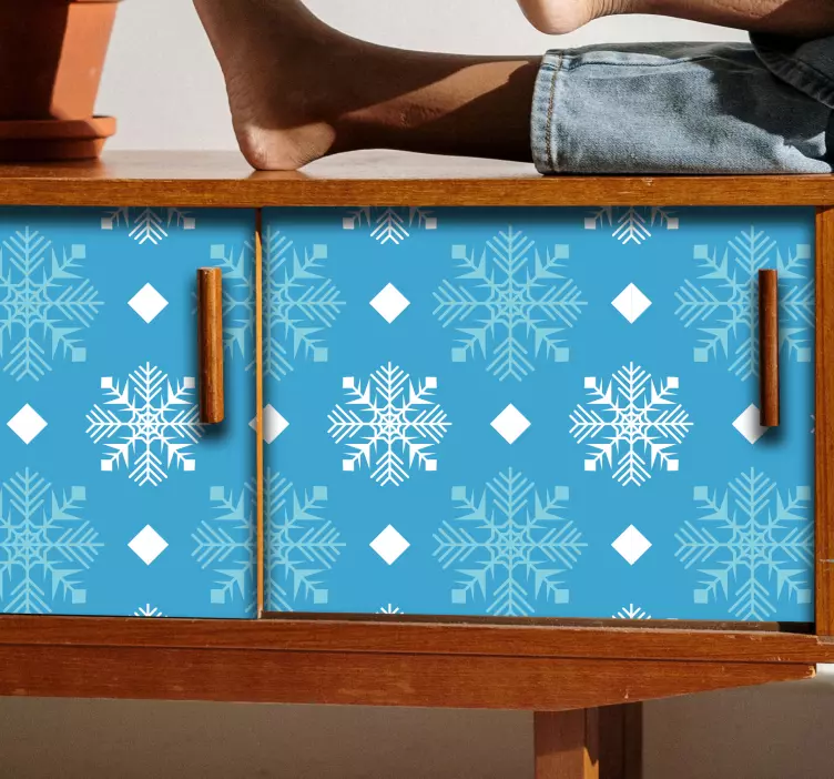 Snowflakes blue tones christmas decal - TenStickers