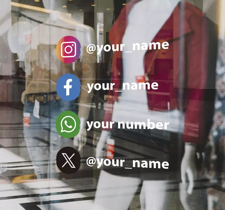 Social Media dot icons vinyl sign - TenStickers