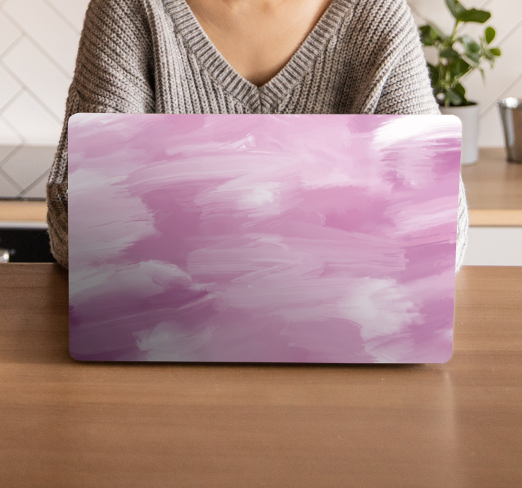 Soft Pink Brushstrokes laptop skin - TenStickers
