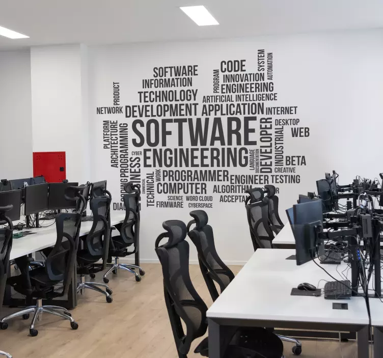 software engineering word cloud office sticker - TenStickers