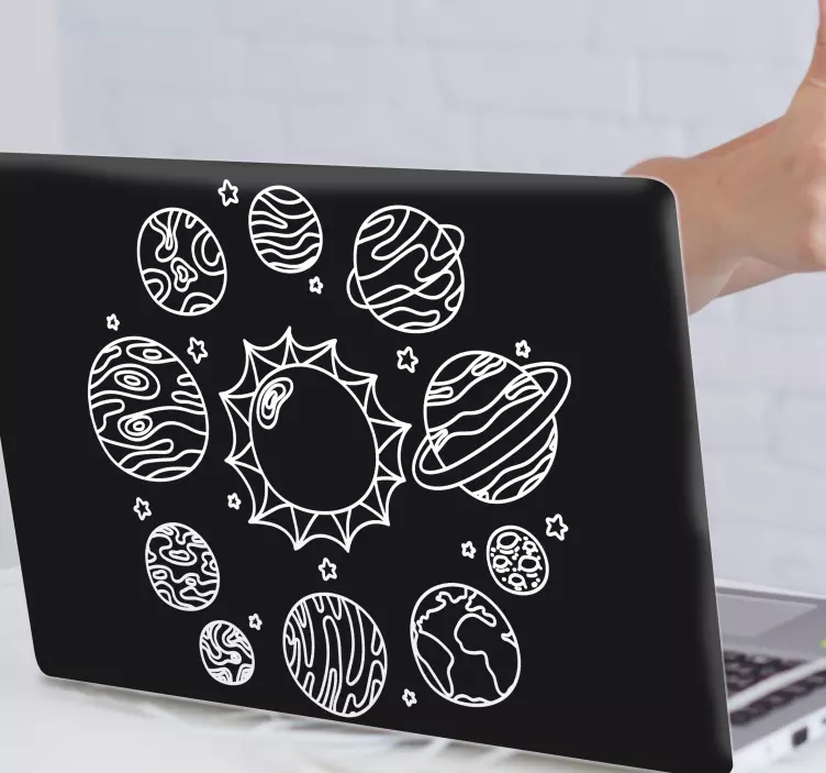 Solar System doodle laptop skins - TenStickers