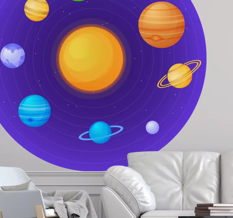 Solar system orbiting sun travel decal - TenStickers