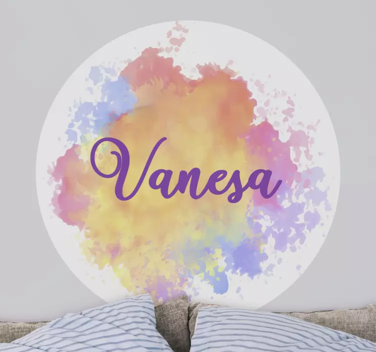 Splash color colorful with name wall sticker - TenStickers