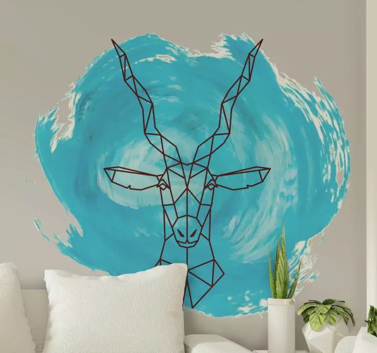 Splash gazelle wild animal decal - TenStickers