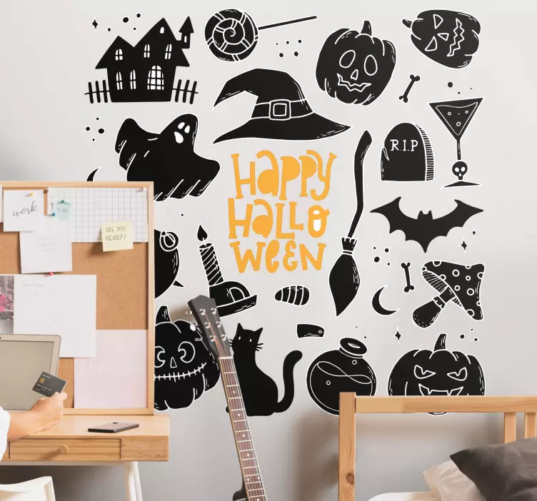 Spooky elements halloween sticker - TenStickers