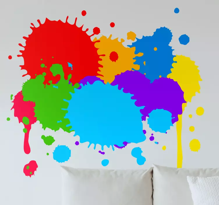 Spray colors splash abstract wall sticker - TenStickers