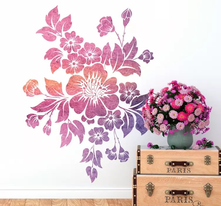 Spring blooming floral wall sticker - TenStickers