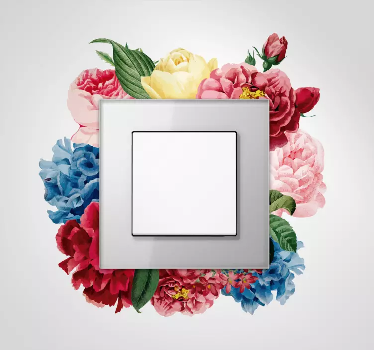 spring flowers switch light switch decal - TenStickers